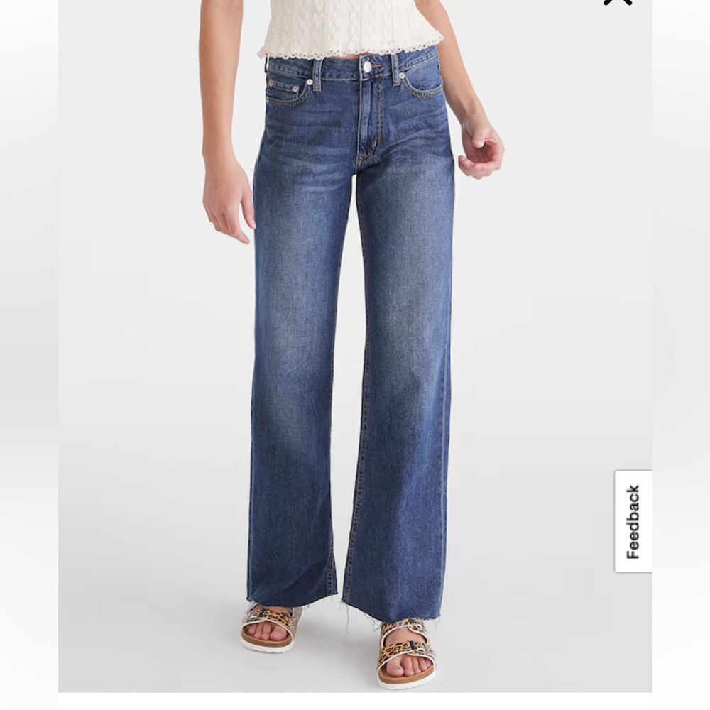 Aeropostale High Rise Wide Leg Jeans Size 12
